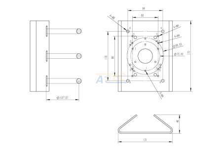 ATEC-B270 Кронштейн, 170х131х46